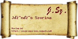 Jónás Szorina névjegykártya
